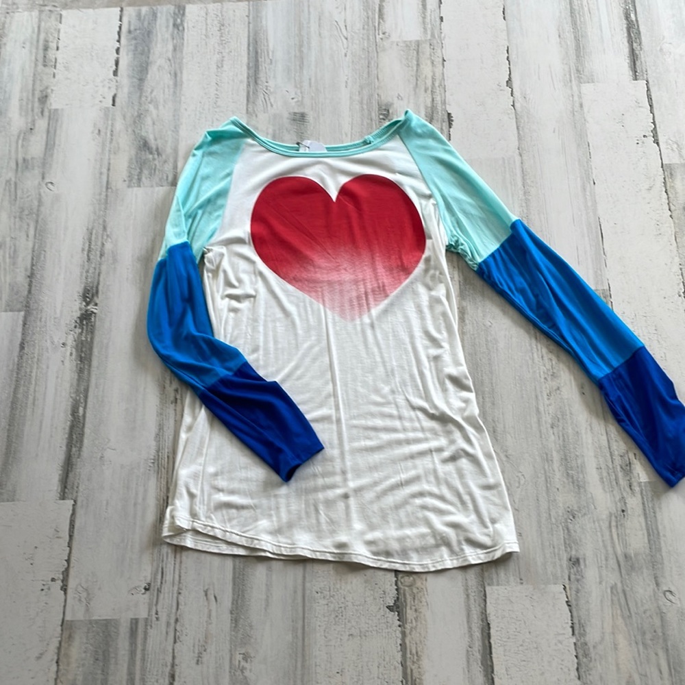 Heart long sleeve jersey tee shirt